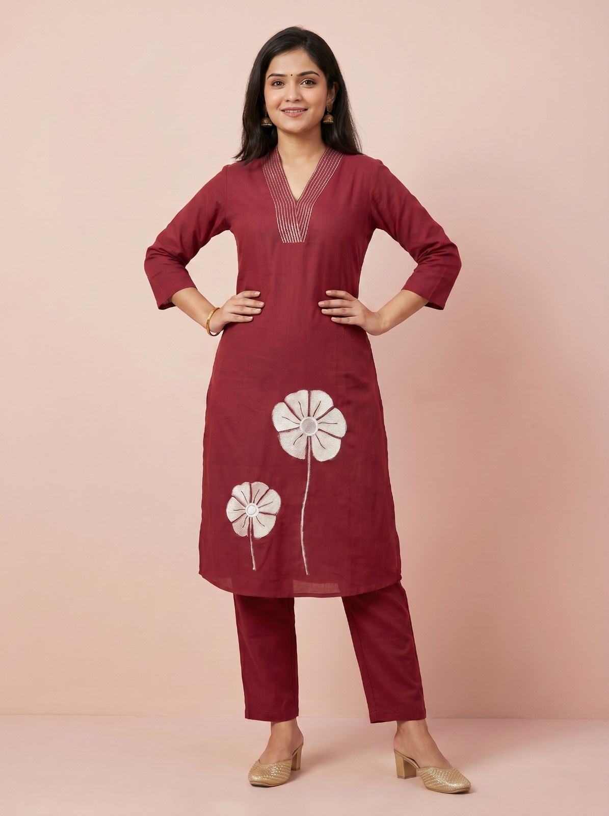 Women Premium Rayon Embroidered Straight Kurti | Soft Comfortable Ethnic Wear